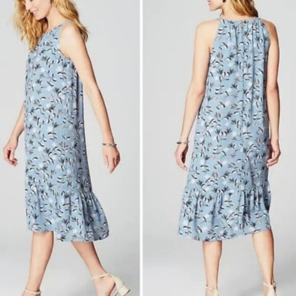 J. Jill Wearever Collection Blue Floral Dress - Picture 1 of 14